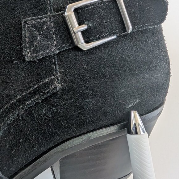 White Mountain Ankle Boot Bootie Black Suede Size 6.5 - Picture 3 of 8